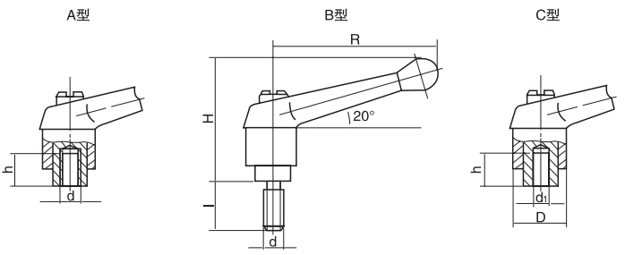 HY8310.12-1可調(diào)位緊定手柄結構圖