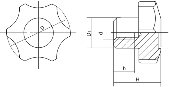 六角星形把手HY8314.24-1結(jié)構(gòu)圖