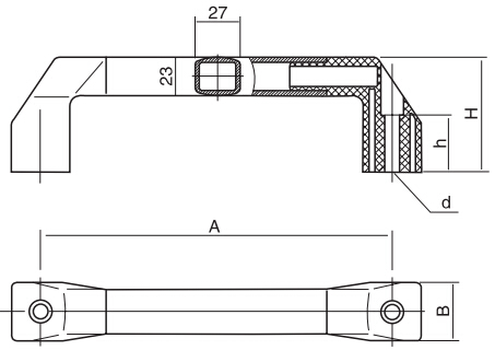 方形長拉手HY8315.6-1結(jié)構(gòu)圖